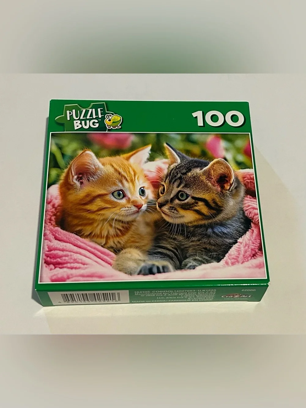 New “Cozy Kittens in Pink” Puzzle 100 Pieces 8.75” x 11.25” Puzzlebug  Cra-Z-Art